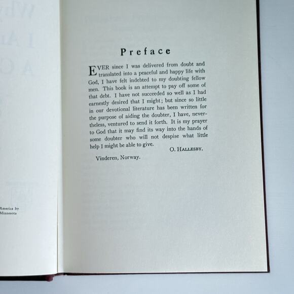 Why I Am a Christian by O. Hallesby 1930 25th Edition Hardcover 1964 - Picture 8 of 16